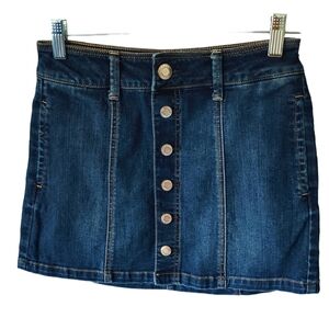 AMERICAN EAGLE Jean Ultra Button Down Mini Skirt Size 0